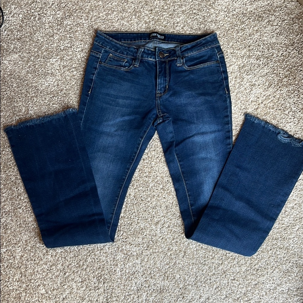Blue Straight Leg Jeans Classic Indigo Style